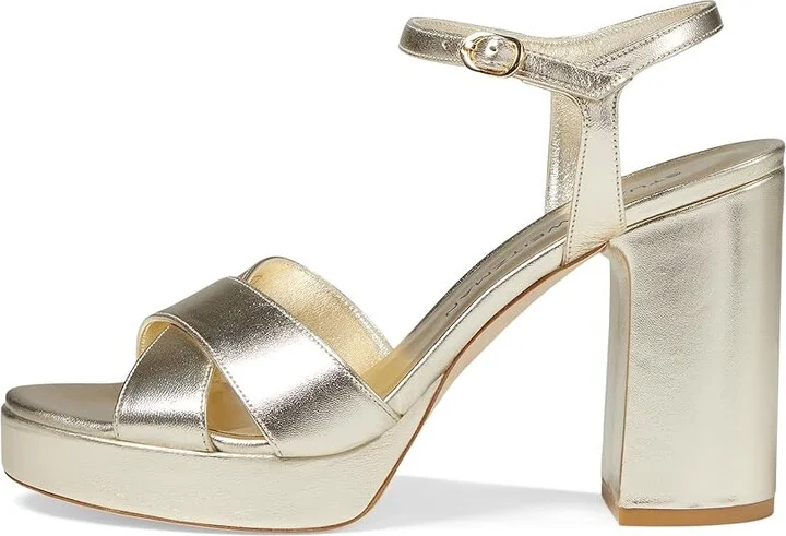 Stuart Weitzman Dayna Platform Sandal Women's Sandals Silver : 6 M, Leather - Image 9