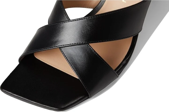 Stuart Weitzman Dayna Slide 75 Women's Wedge Shoes Black : 8.5 M, Leather - Image 7