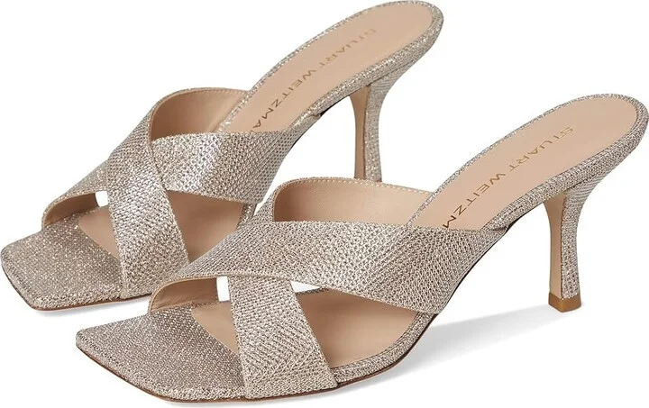 Stuart Weitzman Dayna Slide 75 Women's Wedge Shoes Poudre : 5 M, Leather