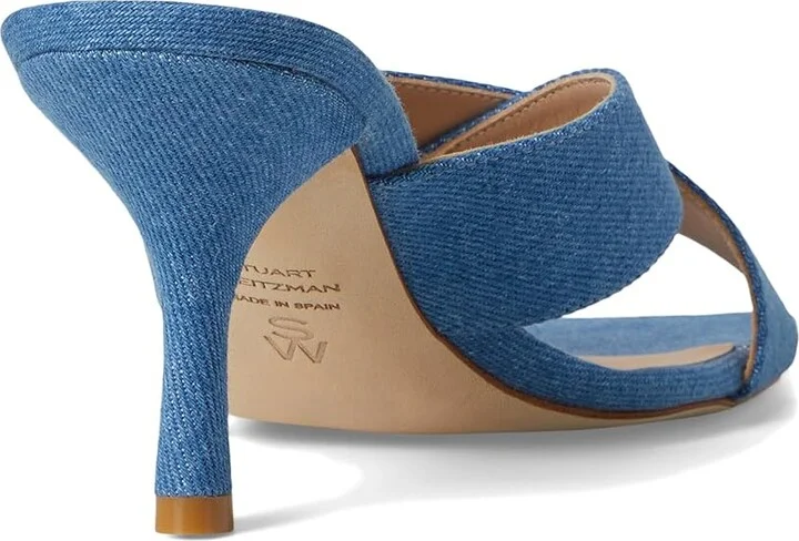 Stuart Weitzman Dayna Slide 75 Women's Wedge Shoes Washed : 9 M, Leather - Image 4