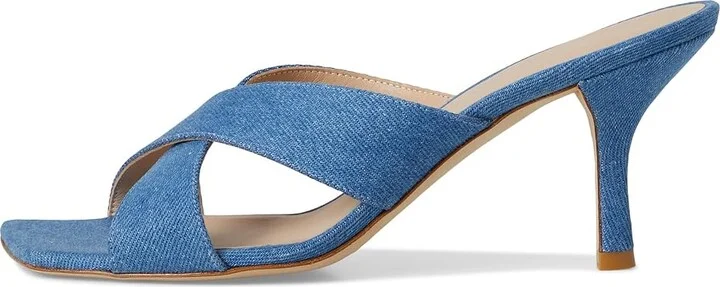 Stuart Weitzman Dayna Slide 75 Women's Wedge Shoes Washed : 9 M, Leather - Image 6