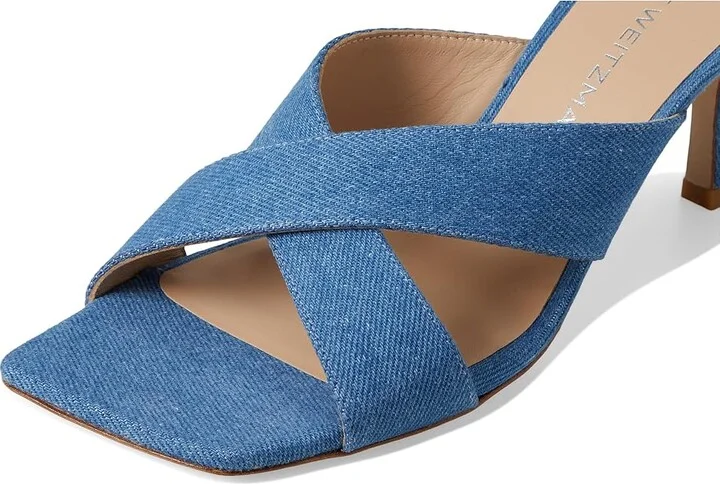 Stuart Weitzman Dayna Slide 75 Women's Wedge Shoes Washed : 9 M, Leather - Image 7