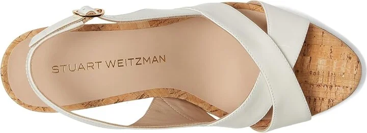 Stuart Weitzman Dayna Slingback Wedge Women's Wedge Shoes Cream : 9 M, Leather - Image 2