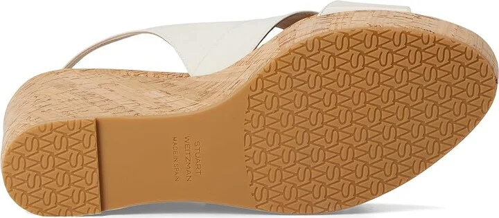 Stuart Weitzman Dayna Slingback Wedge Women's Wedge Shoes Cream : 9 M, Leather - Image 3