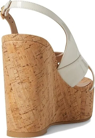 Stuart Weitzman Dayna Slingback Wedge Women's Wedge Shoes Cream : 9 M, Leather - Image 4