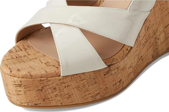 Stuart Weitzman Dayna Slingback Wedge Women's Wedge Shoes Cream : 9 M, Leather - Image 7