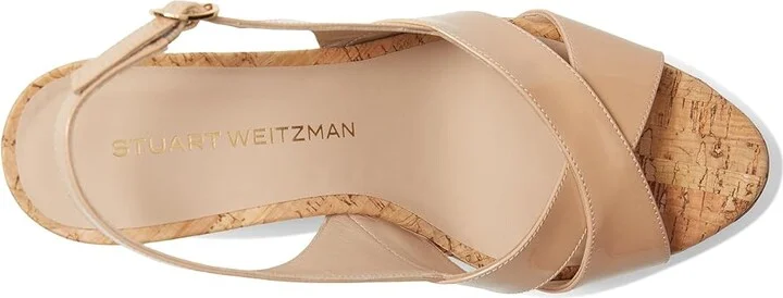 Stuart Weitzman Dayna Slingback Wedge Women's Wedge Shoes Cream : 9 M, Leather - Image 8