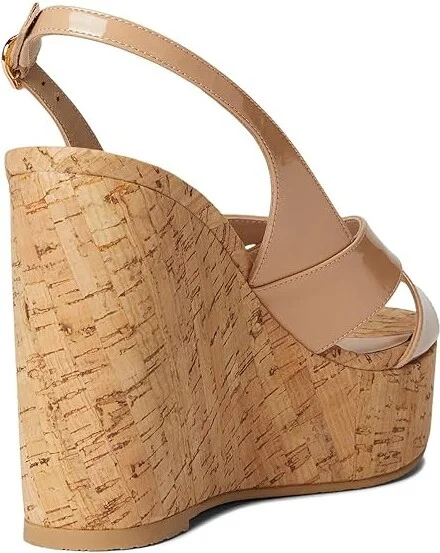 Stuart Weitzman Dayna Slingback Wedge Women's Wedge Shoes Cream : 9 M, Leather - Image 10