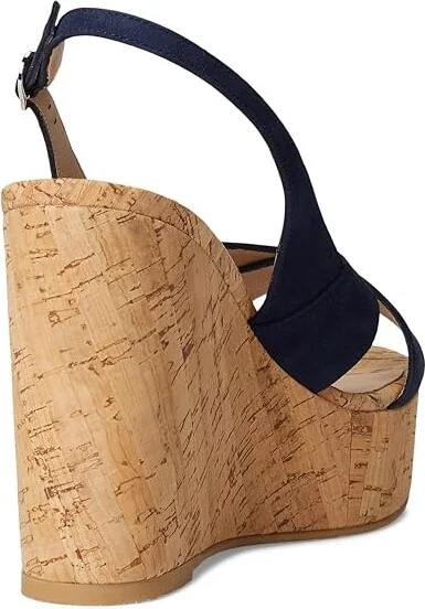 Stuart Weitzman Dayna Slingback Wedge Women's Wedge Shoes Nice Blue : 10 M, Leather - Image 4