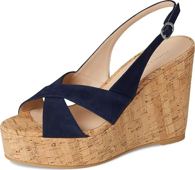 Stuart Weitzman Dayna Slingback Wedge Women's Wedge Shoes Nice Blue : 10 M, Leather - Image 5