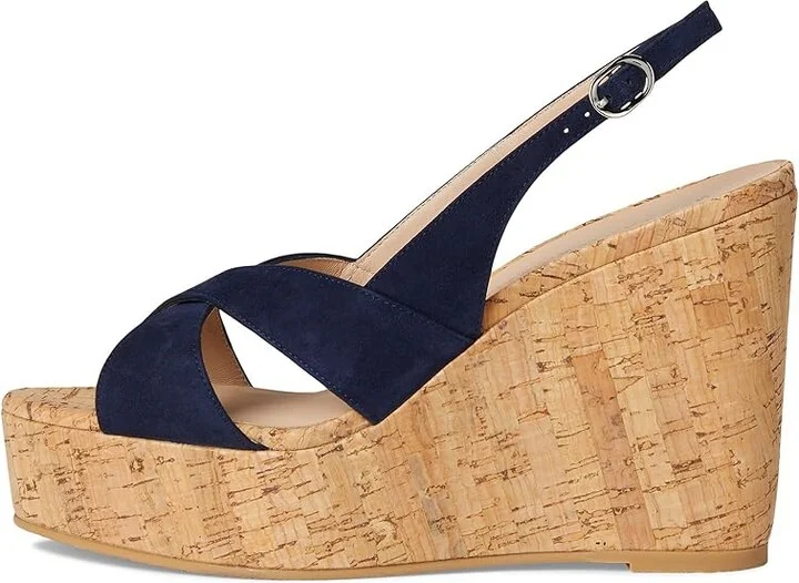 Stuart Weitzman Dayna Slingback Wedge Women's Wedge Shoes Nice Blue : 10 M, Leather - Image 6