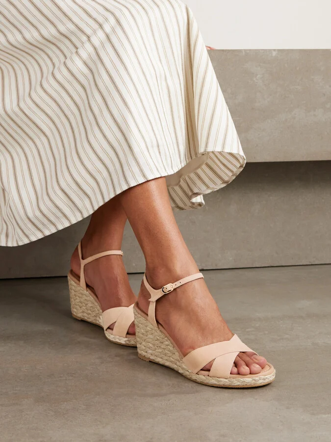 Stuart Weitzman - Dayna Suede Espadrille Wedge Sandals - Neutrals - Image 2