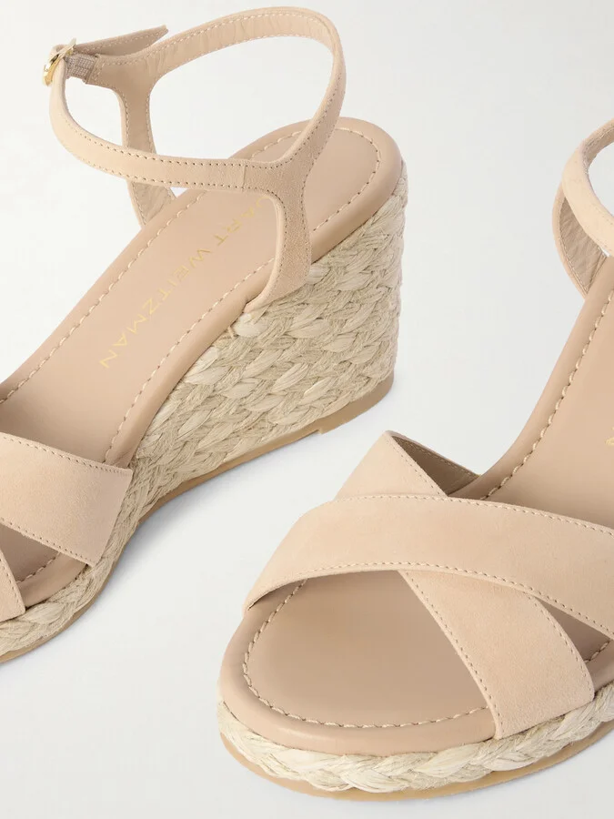 Stuart Weitzman - Dayna Suede Espadrille Wedge Sandals - Neutrals - Image 4