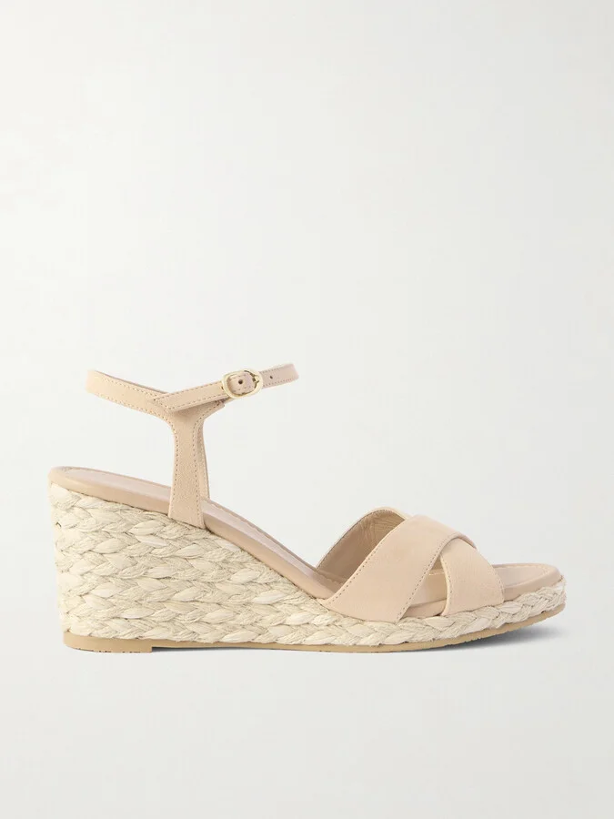 Stuart Weitzman - Dayna Suede Espadrille Wedge Sandals - Neutrals