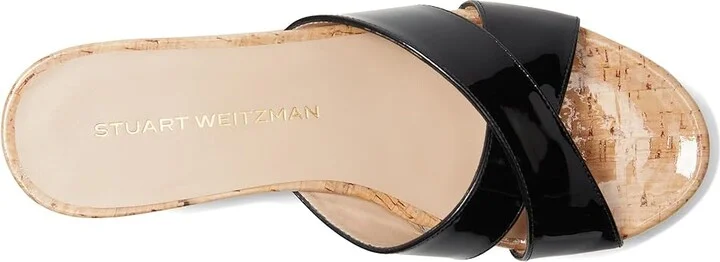 Stuart Weitzman Dayna Wedge Slide Women's Wedge Shoes Black : 7.5 M, Leather - Image 2