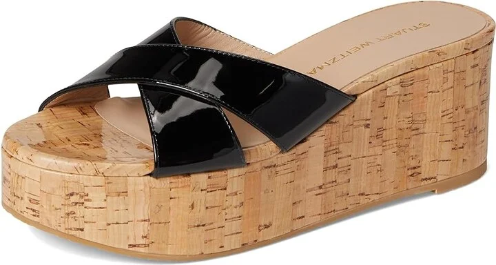 Stuart Weitzman Dayna Wedge Slide Women's Wedge Shoes Black : 7.5 M, Leather - Image 5