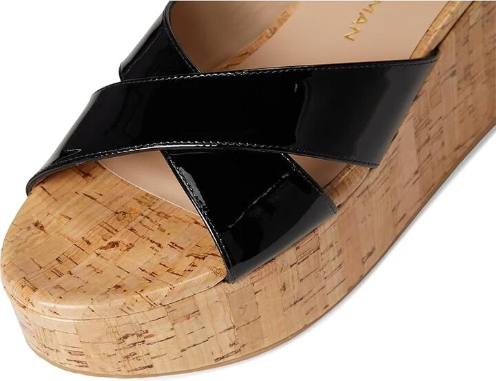 Stuart Weitzman Dayna Wedge Slide Women's Wedge Shoes Black : 7.5 M, Leather - Image 7