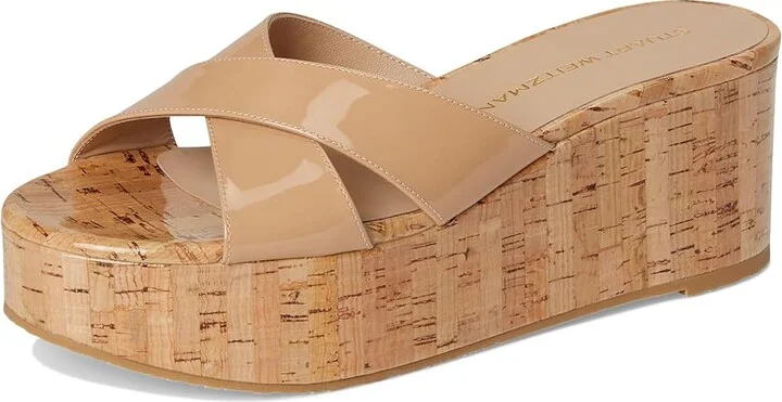 Stuart Weitzman Dayna Wedge Slide Women's Wedge Shoes Black : 7.5 M, Leather - Image 11