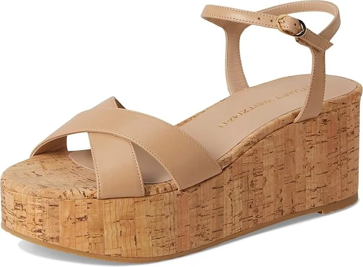 Stuart Weitzman Dayna Wedge Women's Wedge Shoes Adobe : 10 M, Leather - Image 5