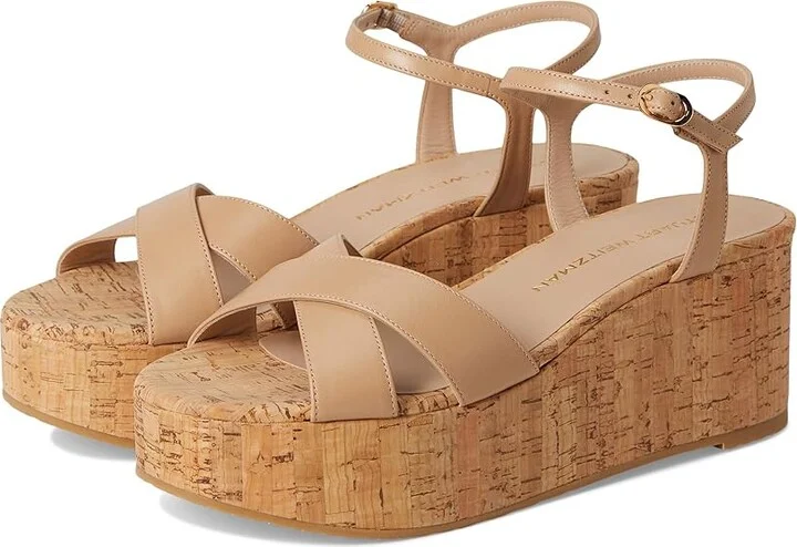 Stuart Weitzman Dayna Wedge Women's Wedge Shoes Adobe : 10 M, Leather