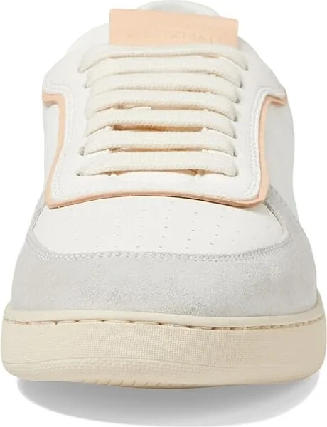 Stuart Weitzman Derby Women's Lace Up Cap Toe Shoes Light Grey/White/Pink : 7 M, Suede - Image 5