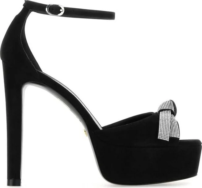 Stuart Weitzman Discoplatform Bow Heeled Sandals