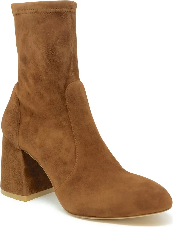 Stuart Weitzman E Suede Flareblock 85 Stretch Bootie - Image 2