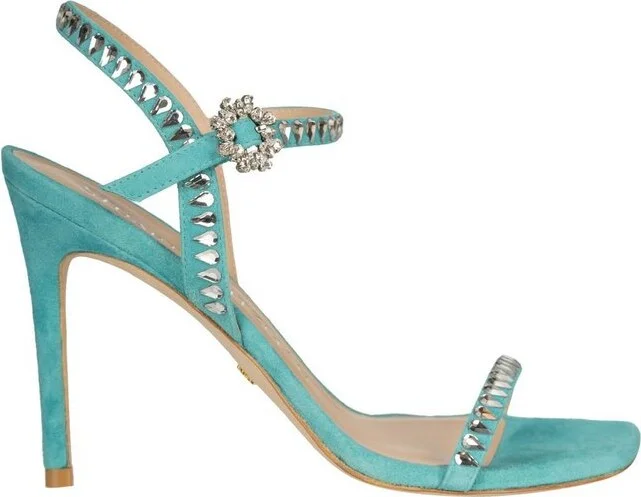 Stuart Weitzman Embellished Ankle Strap Sandals