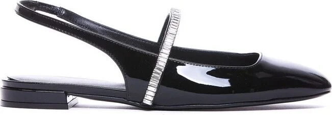 Stuart Weitzman Embellished Slingback Flat Shoes