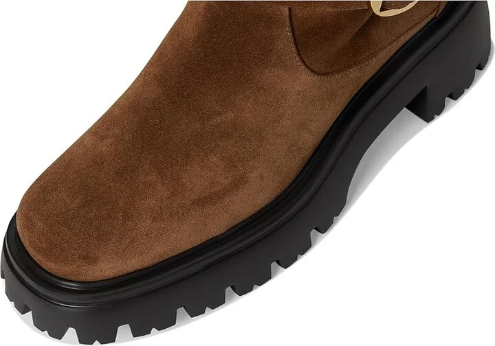 Stuart Weitzman Emerson Moto Tall Boot Women's Flat Shoes Coffee : 10.5 M, Leather - Image 2
