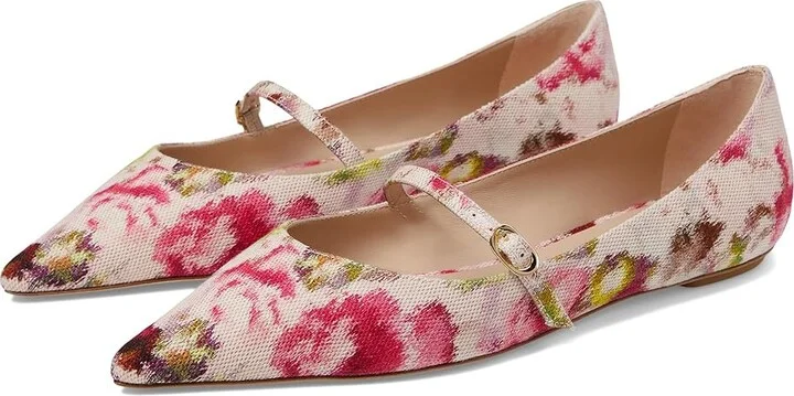 Stuart Weitzman Emilia Mary Jane Flat Women's Flat Shoes Pink : 6.5 M, Leather