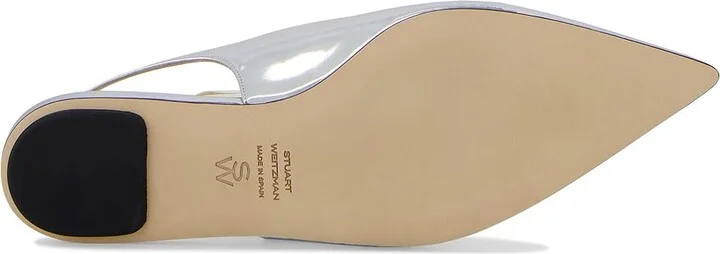 Stuart Weitzman Emilia Mary Jane Women's Shoes Silver : 6 N, Leather - Image 3
