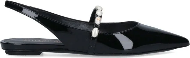 Stuart Weitzman Emilia Pearlita Slingback Flat Shoes