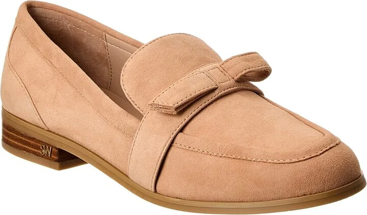 Stuart Weitzman Emma Bow Suede Loafer