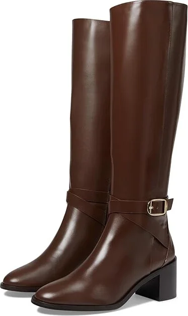 Stuart Weitzman Esme Belted Zip Boot Women's Flat Shoes Deep Coffee : 8 M, Leather