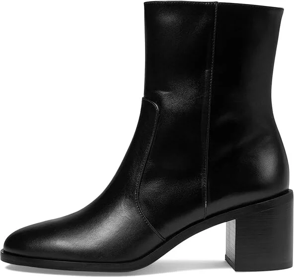 Stuart Weitzman Esme Zip Bootie Women's Flat Shoes Black : 8 M, Leather/Rubber - Image 5