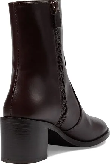 Stuart Weitzman Esme Zip Bootie Women's Flat Shoes Dark Brown : 8 M, Leather/Rubber - Image 4