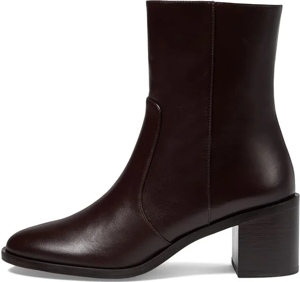 Stuart Weitzman Esme Zip Bootie Women's Flat Shoes Dark Brown : 8 M, Leather/Rubber - Image 5