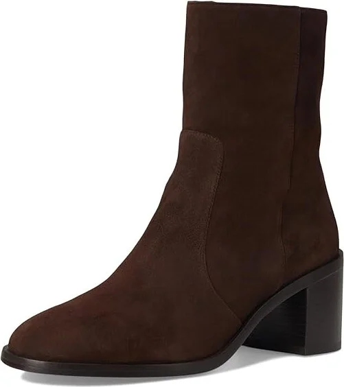 Stuart Weitzman Esme Zip Bootie Women's Flat Shoes Walnut/Dark Brown : 5.5 M, Leather/Rubber - Image 5