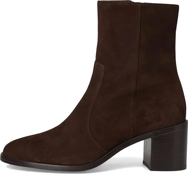 Stuart Weitzman Esme Zip Bootie Women's Flat Shoes Walnut/Dark Brown : 5.5 M, Leather/Rubber - Image 6