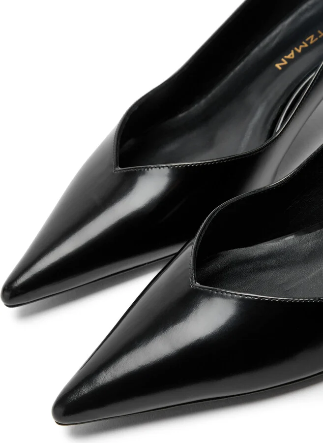 Stuart Weitzman Eva 35 Glossed Leather Pumps - Image 3