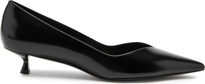 Stuart Weitzman Eva 35 Glossed Leather Pumps