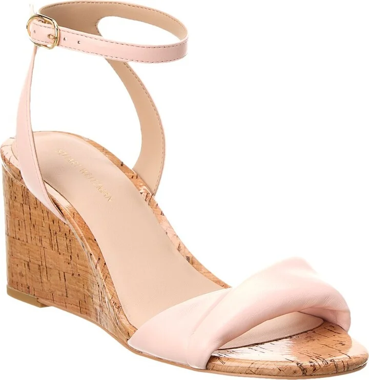 Stuart Weitzman Everly 75 Leather Wedge Sandal