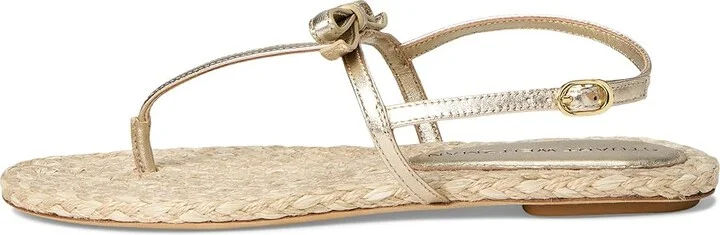 Stuart Weitzman Felicity Espadrille Sandal Women's Wedge Shoes Light Gold/Natural : 9 M, Leather - Image 6