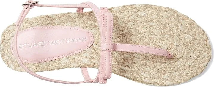 Stuart Weitzman Felicity Espadrille Sandal Women's Wedge Shoes Pink Marshmallow/Natural : 8.5 M, Leather - Image 2