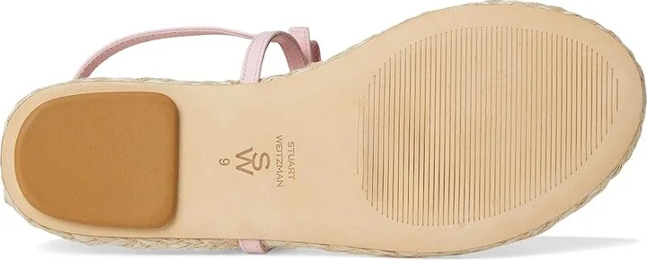 Stuart Weitzman Felicity Espadrille Sandal Women's Wedge Shoes Pink Marshmallow/Natural : 8.5 M, Leather - Image 3
