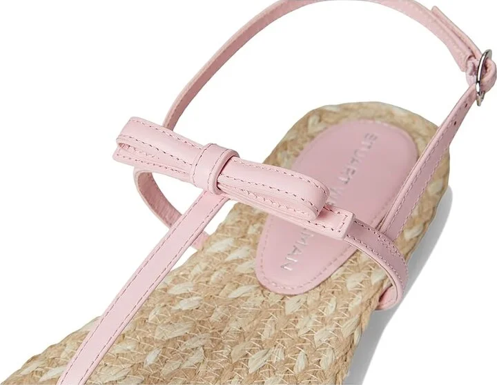 Stuart Weitzman Felicity Espadrille Sandal Women's Wedge Shoes Pink Marshmallow/Natural : 8.5 M, Leather - Image 7