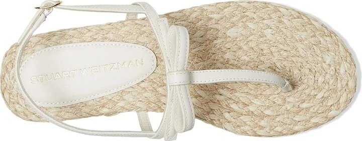 Stuart Weitzman Felicity Espadrille Sandal Women's Wedge Shoes Pink Marshmallow/Natural : 8.5 M, Leather - Image 8
