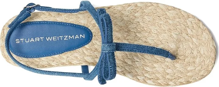 Stuart Weitzman Felicity Espadrille Sandal Women's Wedge Shoes Washed/Natural : 5 M, Leather - Image 2