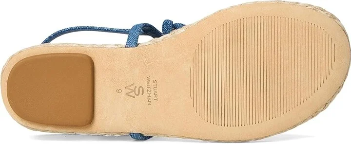 Stuart Weitzman Felicity Espadrille Sandal Women's Wedge Shoes Washed/Natural : 5 M, Leather - Image 3